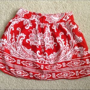 Forever 21 Elastic Waist Mini Skirt red/white
